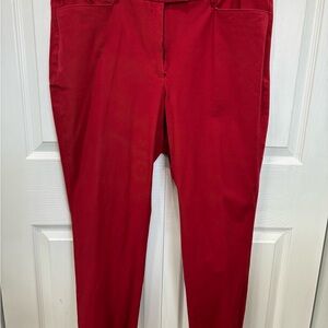 White House Black Market Vibrant Red Slim Pants